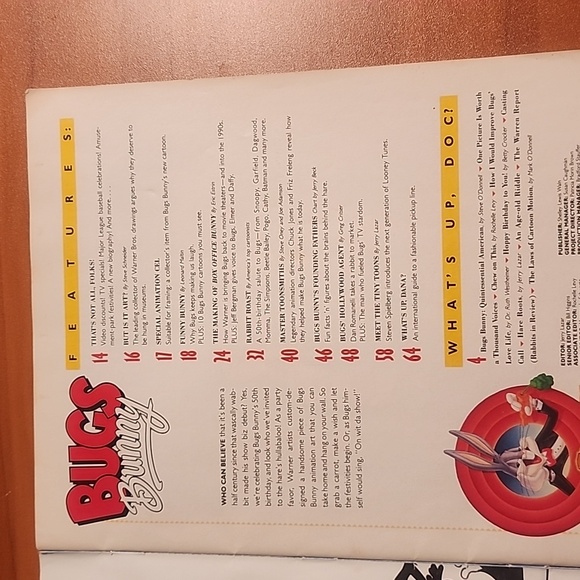 Bugs Bunny 50th Birthday Collector Magazine 1990 w/ Bonus Animation Cell - Picture 5 of 13